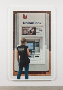 Girl with Image of Automated Teller Machine, inkjet print, aluminum frame, 95 x 59 in, 2016